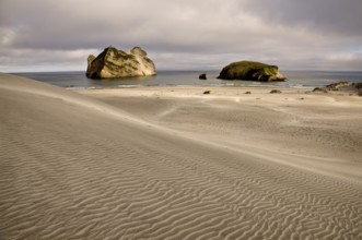 Farewell Spit New Zealand beach Rock haystacks