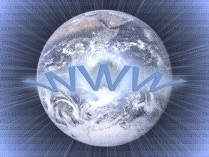 Wide world web concept: planet earth with integrated bits and bytes