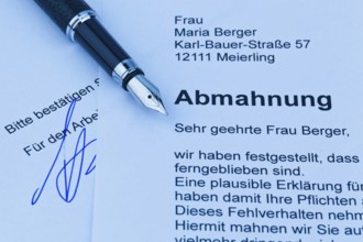 The letter of warning to an employee of the company Austria
