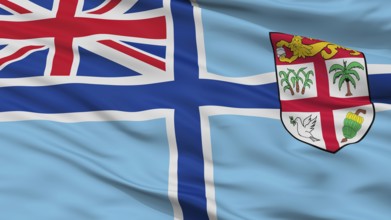 Civil Air Ensign Of Fiji Flag, Closeup View