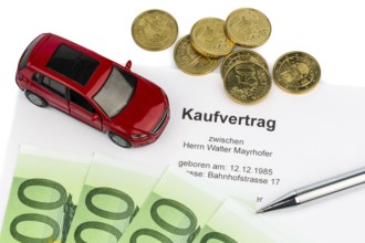 A purchase contract for buying a car from a car dealer. New and used cars