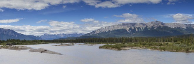 Panorama of the De Smet Range, Japser National Park, Alberta, Canada, North America