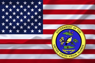 The flag of the USA and the coat of arms of the American Virgin Islands, Studio