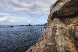 Scenic landscapel, Rock formation and bkue ocean landscape in Tenerife, Canary islands