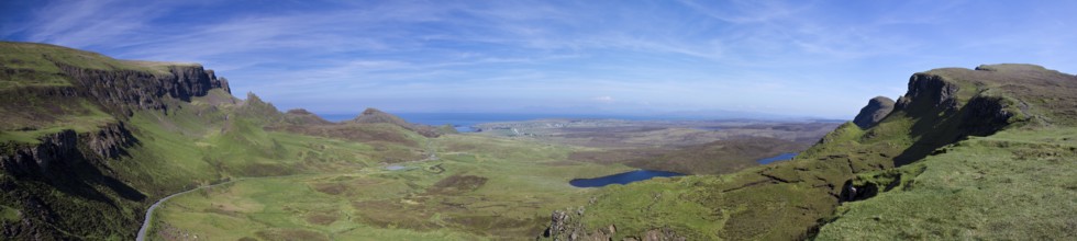 Panorama of the Quiraing Mountains on the Trotternish Peninsula, Isle of Skye, Scotland Scotland