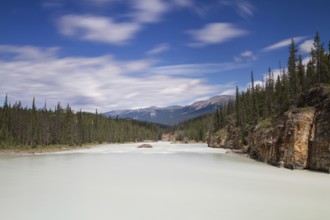 Athabasca River long exposure, Icefields Parkway, Alberta, Canada, North America