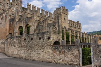 View of Scaliger Castle near Torri del Benaco in Italy