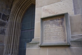 Inscription in front of St Kilian's Church, St Kilian, Heilbronn-Franken, Baden-Württemberg,