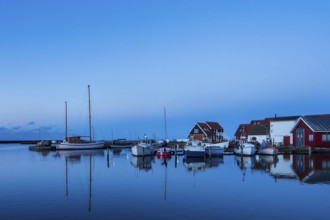 View of the harbour of Klintholm Havn in Denmark