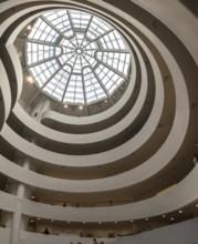 NEW YORK, USA, AUGUST 21, 2022, Atrium and stairs at famous Guggenheim museum in New York, USA,