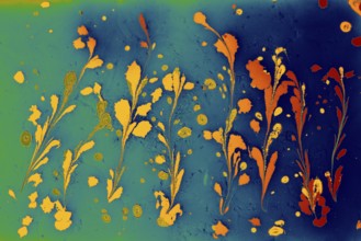 Beautiful abstract art of Ebru marbling painting techniques on water with acrylic paints