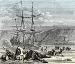 The Pélican, French warship, ran aground on the shores of Hudson Bay in January 1697