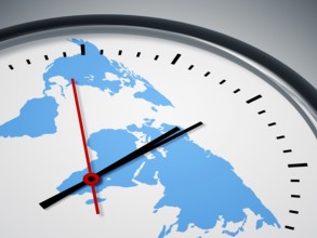 An image of a nice clock with world map