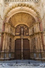 Spain, Majorca, Palma. La Seu Cathedral as a tourist attraction in the city centre. Austria, Europe