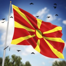 Flag of Macedonia, This is a computer generated and 3d rendered image