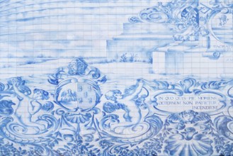 Azulejos traditional tiles in porto sao bento railway station portugal