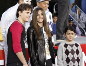 Prince Michael, Blanket and Paris Jackson at the Michael Jackson Hand And Footprint Ceremony held