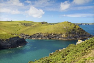 Cove near Port Quin with deep blue sea, Cornwall, UK