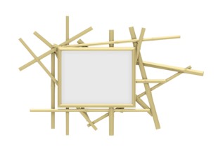 Isolated decorative golden frame over white background
