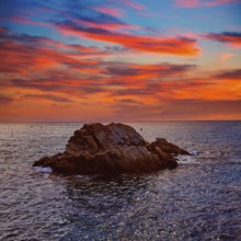 Lloret de Mar beach sunrise in costa Brava of Catalonia spain