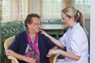A home care nurse visits a patient Austria