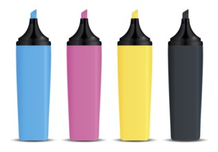 An image of four nice CMYK marker