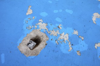 The drain of an old swimming pool