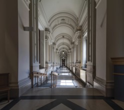 Brussels Capital Region, Belgium, 06 05 2022, Decorated isle with bowed arches of the court of