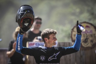MAYDENA, AUSTRALIA, FEBRUARY 24: Ronan Dunne of Ireland celebrates his win at Red Bull Hardline