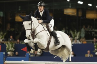 Matthew Sampson of Great Britain competes in 1.60m FEI Jumping World Cup at Jumping Amsterdam in