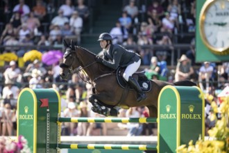 David O'Brien of Ireland and riding El Balou Old compete in the first round of the 1.60m CPKC