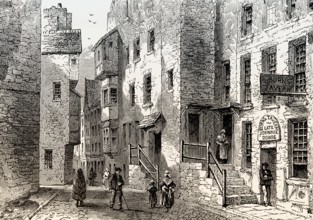 John Dowie's Tavern in Libberton's Wynd, Edinburgh, Scotland, 19th century