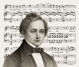 Gustav Albert Lortzing, 1801 ? 1851, German composer, a page from ?Die Opernprobe, Ob ich dich