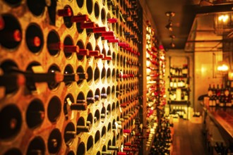 Dark wine shelf. Shooting Location: Toronto