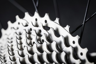 A cassette gear part on a road bike