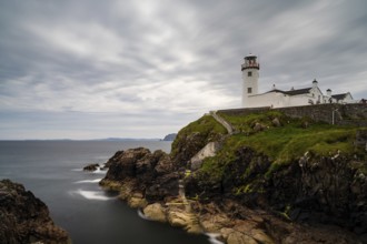A long exposure view of Fanad Head Lighthouse and Peninsula on the northern coast of Ireland