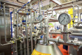 Milk pasteurization system is shown at a food and drink exhibition. Heat Treatments. Pasteurization
