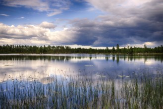 A beautiful lake in Sweden with cloud's reflection