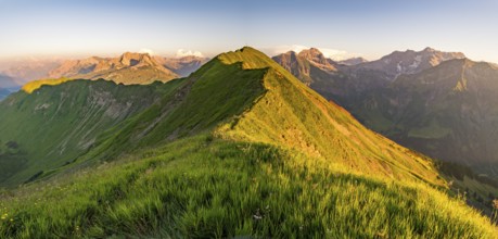 Fantastic sunset tour on the beautiful panoramic mountain Hoferspitze near Schrocken in the Allgau