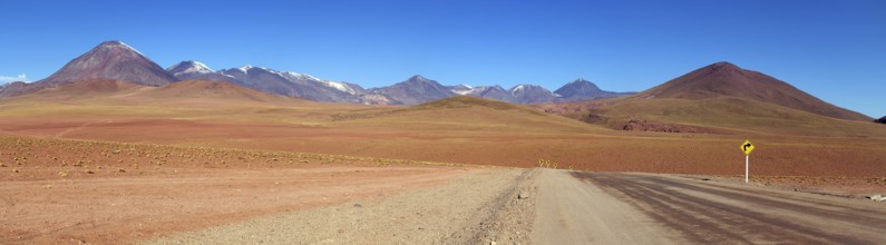 Mountain panorama in the Atacama Desert in Chile near San Pedro de Atacama