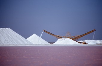 Akzo Nobel salt crystallisation plant, Netherlands Antilles, Bonaire, Caribbean, Caribbean Sea