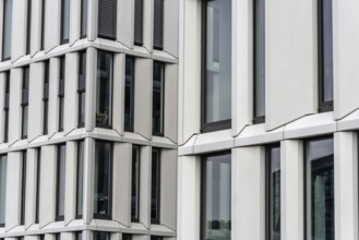 Glass and composite facade. Modern architecture building. Technology, business and finance concept