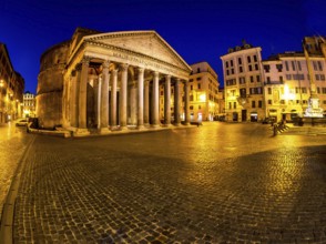 Italy, Rome, Pantheon. Night shot with fountain Austria, Europe
