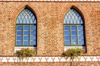 Close-up view of the town hall In Parchim in Mecklenburg-Vorpommern in Germany