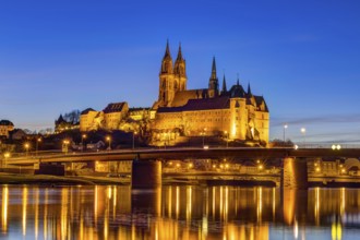 Albrechtsburg and Meissen Cathedral on the Elbe river