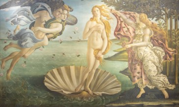 Florence, Italy, circa July 2021. Alessandro Botticelli, The Birth of Venus, 1485. Renaissance art