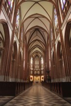 Polish catholic cathedral inside interior (vertical), Warsaw, Poland, Europe