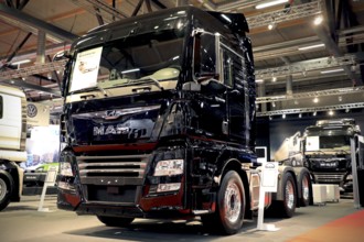 JYVASKYLA, FINLAND, MAY 18, 2017: New MAN TGX 28.500 6X2-2 BLS truck with a new design of the