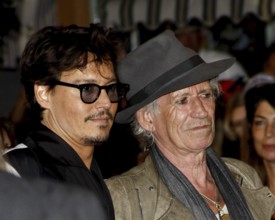 Johnny Depp and Keith Richards at the Los Angeles premiere of 'Pirates Of The Caribbean: On