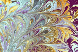 Abstract marbling floral pattern for fabric, tile design. background texture